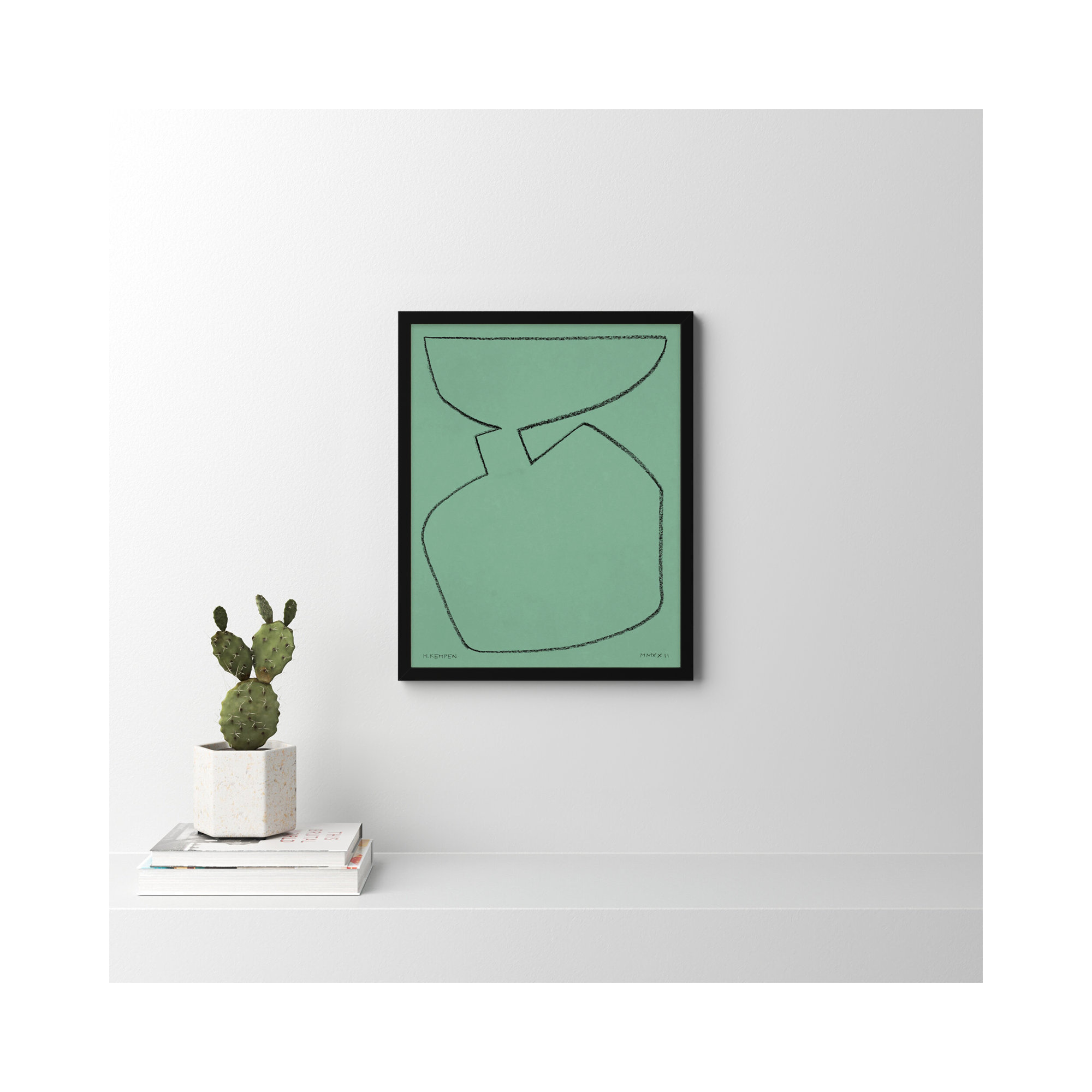 Sage 2 by Michael Kempen, 20" W x 25" H, Black Framed