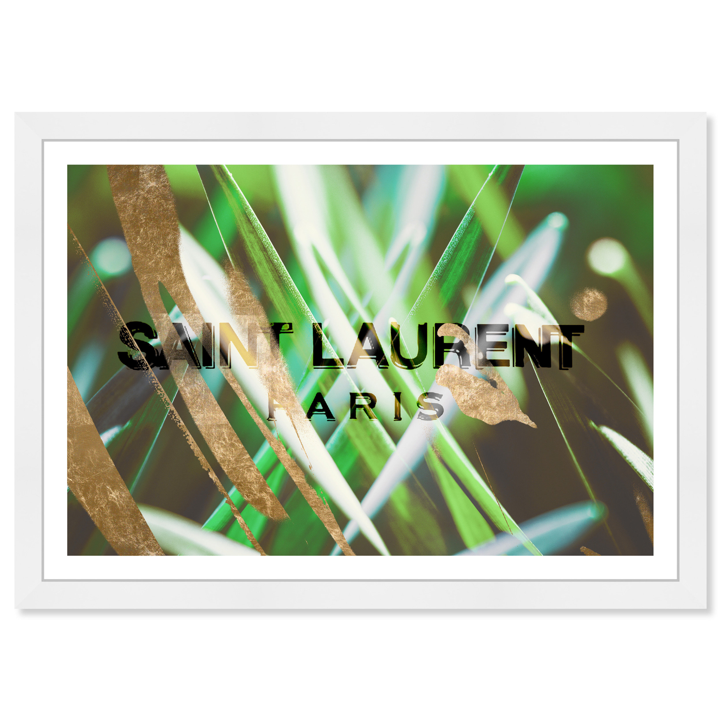 Mercer41 Fashion and Glam Gardens of France Modern Gold Paper Wall Art ...