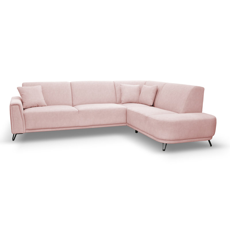 Vecellio 4 Seater Corner Sofa , Right facing, Pink