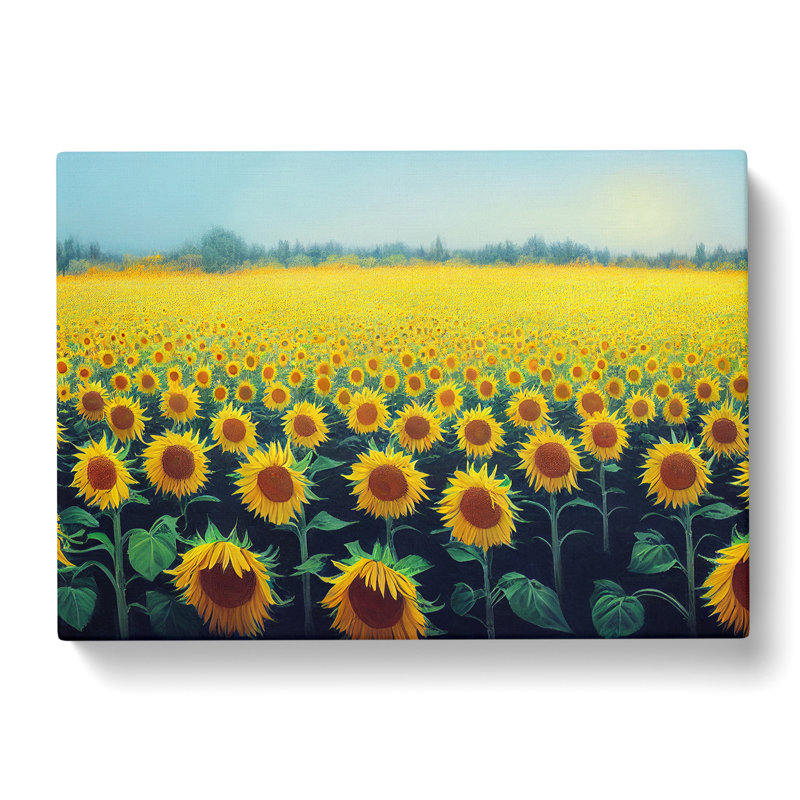Wondrous Sunflower Field - Wrapped Canvas, 40cm H x 60cm W x 3cm D