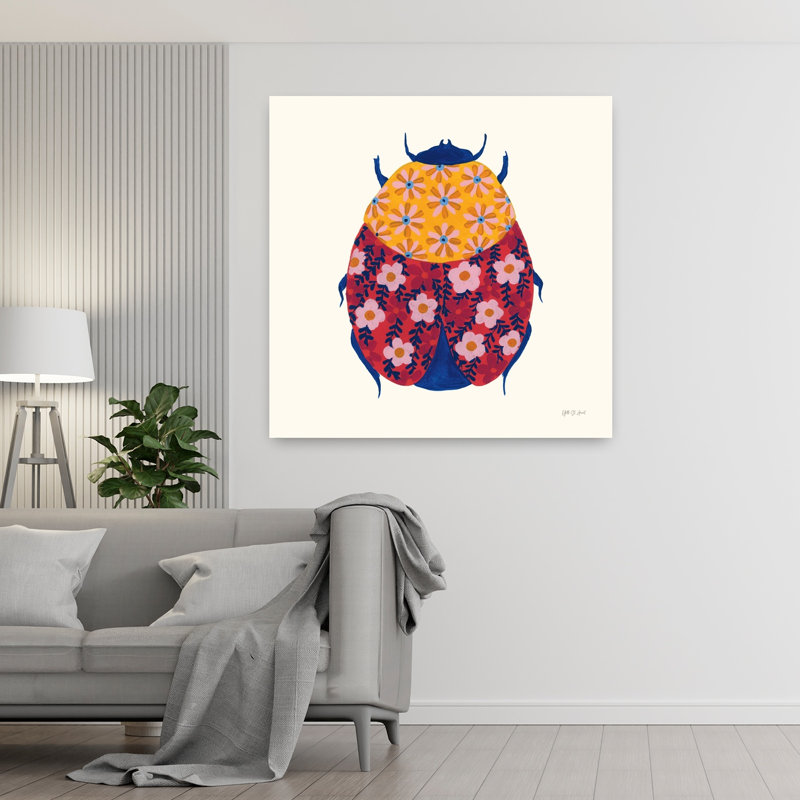 Blooming Beetle III Beetle Flower Art, 48" H x 48" W