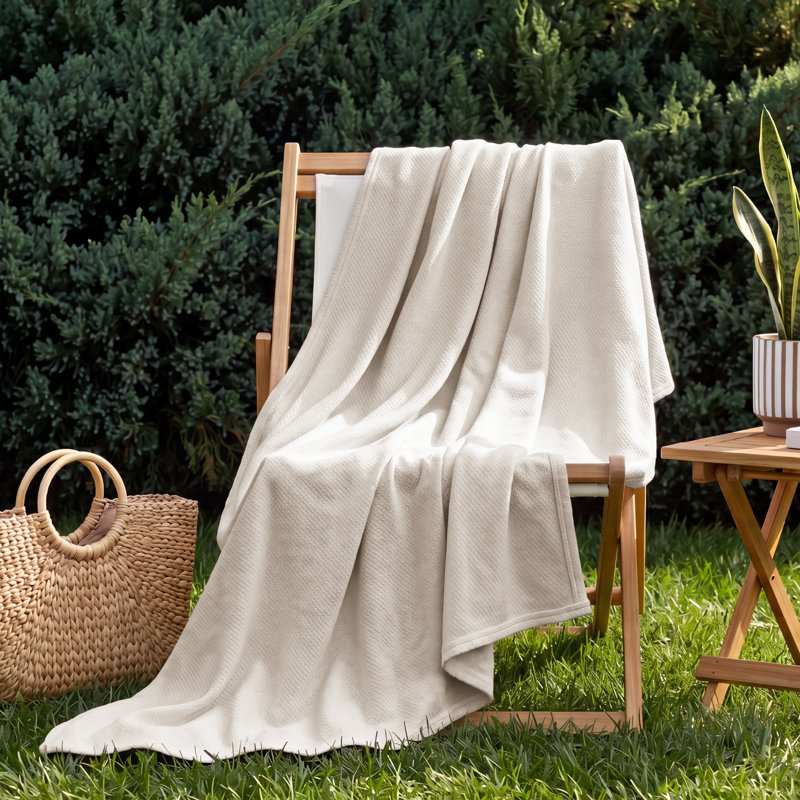 Couverture 100% coton Cozy Winter Bedure Soft Cozy, Grand lit, Lin beige
