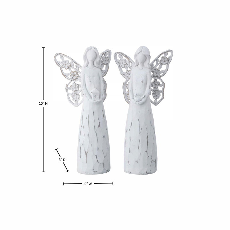 10" Resin Angel With Butterfly Wings