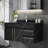 Sanes 36" Modern Black 2-Drawers-&2-Door Wall-Mounted Single Bathroom Vanity Set