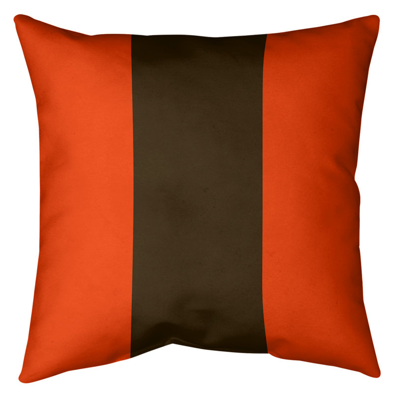 Coussin décoratif d'intérieur/d'extérieur, 20 po x 20 po, Orange / Brun