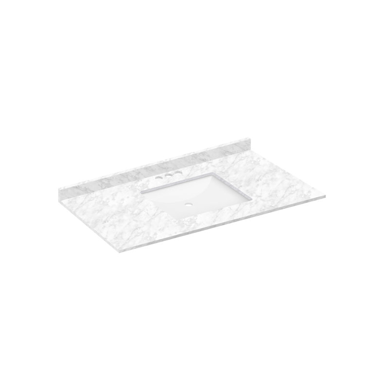 Plateau de meuble-lavabo simple 43 po avec lavabo, Centres de 4 po