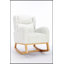 Chaise berçante confortable en tissu avec pieds en bois, conception ergonomique pour une utilisation à long terme et de détente-176510666-176510667