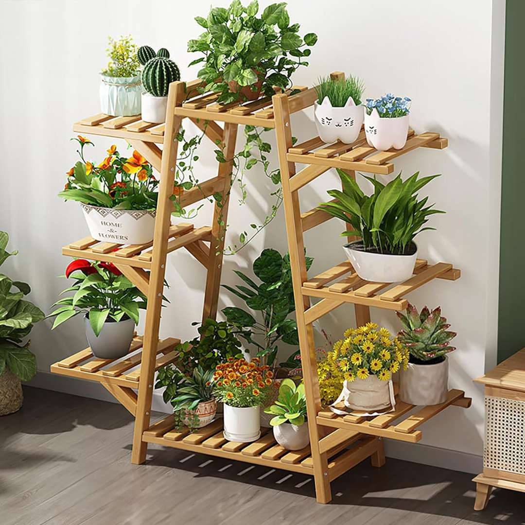 Bernadine Semas Bamboo Plant Shelf Stand 8 Tier for Indoor and Outdoor Use Arlmont & Co.