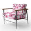 Chaise rembourrée à imprimé animal filles - léopard rose doux-510582495