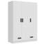 3 Door Wardrobe Closet With Storage Drawers,Shelves And Hanging Rod,White