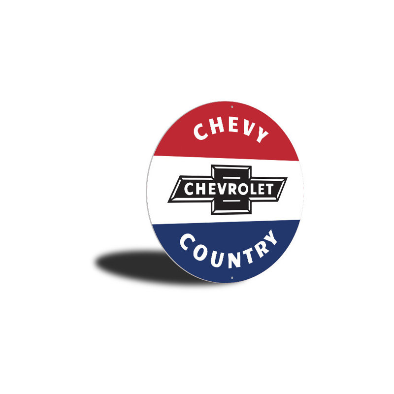 Enseigne en aluminium Chevy Country Car, H 12 po x l 12 po x P 0,04 po