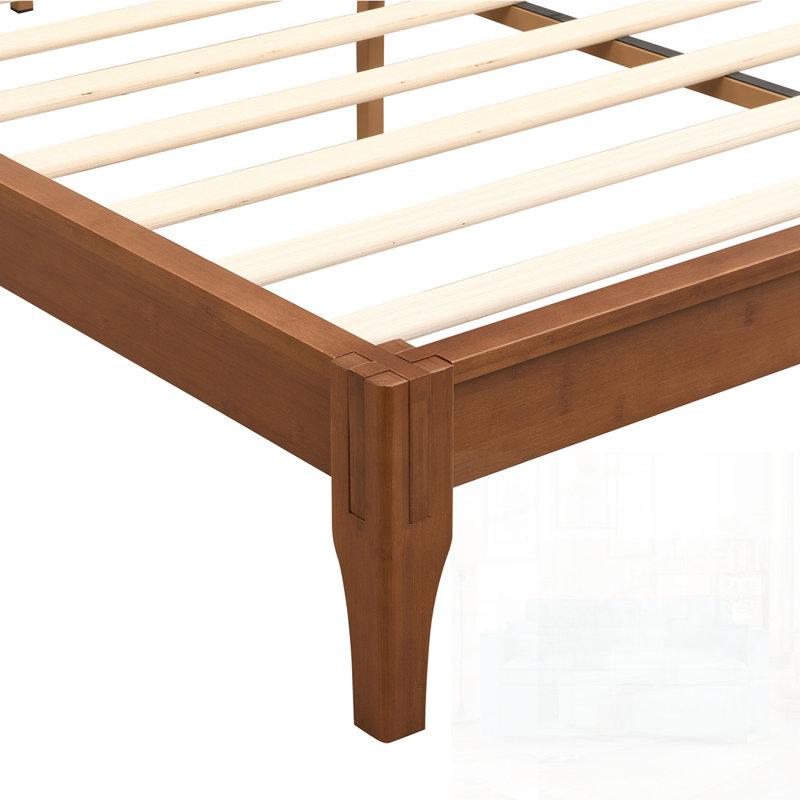 Eco-Friendly Bamboo Platform Bed with Natural Texture and Easy Assembly, Full, Brown