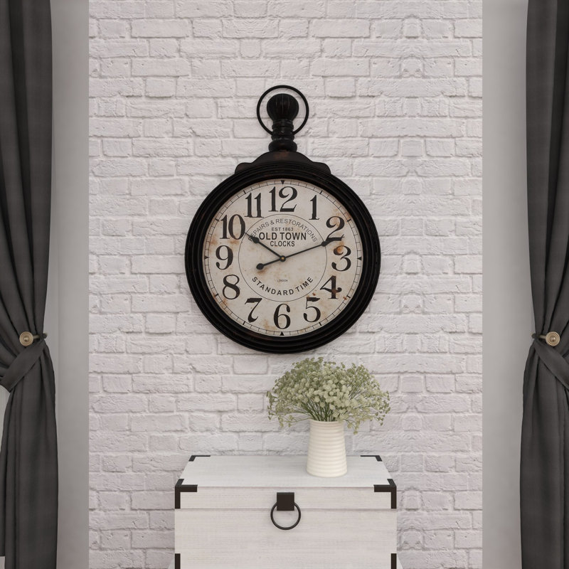 Très grande horloge murale en bois Mogul