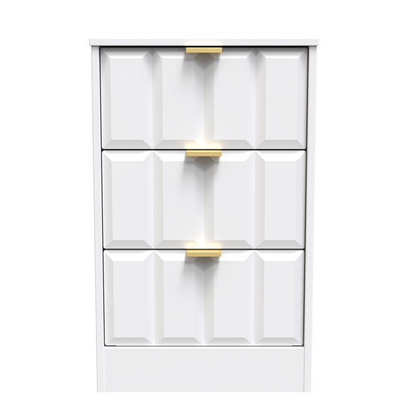 Arnesto 45cm W Manufactured Wood Bedside Table, White Matt