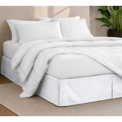 15‑Inch Drop 1800 Ultra‑Soft Microfiber Bed Skirt, Dust Ruffle for Bedroom- King- White