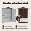 vidaXL Garden Shed Brown 45.7"x17.7"x68.9" Galvanized Steel-110584084