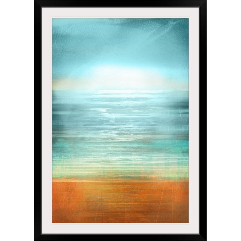 «Ocean Abstract» par Byler, reproduction d'art, Cadre noir, H 38 po x l 28 po x P 1 po