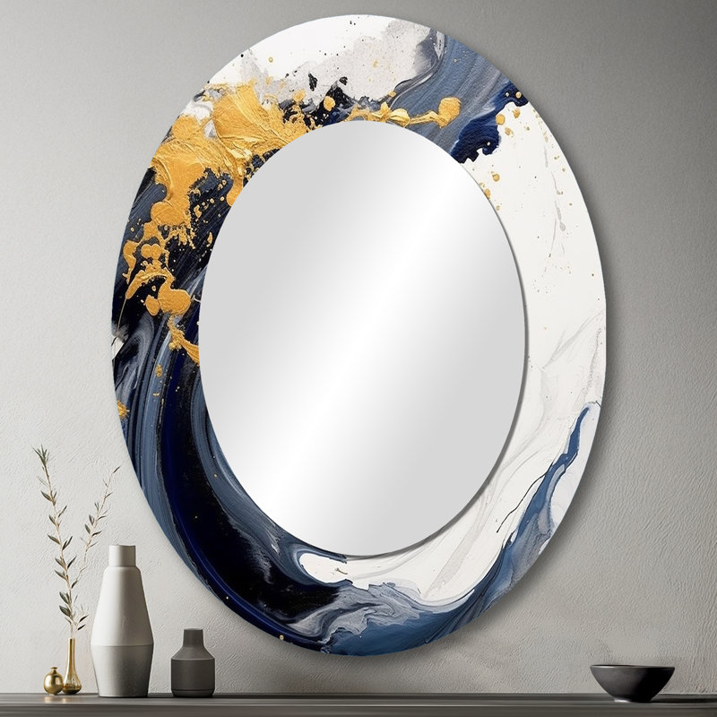Kirrily - Miroir abstrait en métal, 43 po x 33 po
