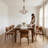Modern Curved Genuine Italian Leather Dining Chair with Oak Back and Legs