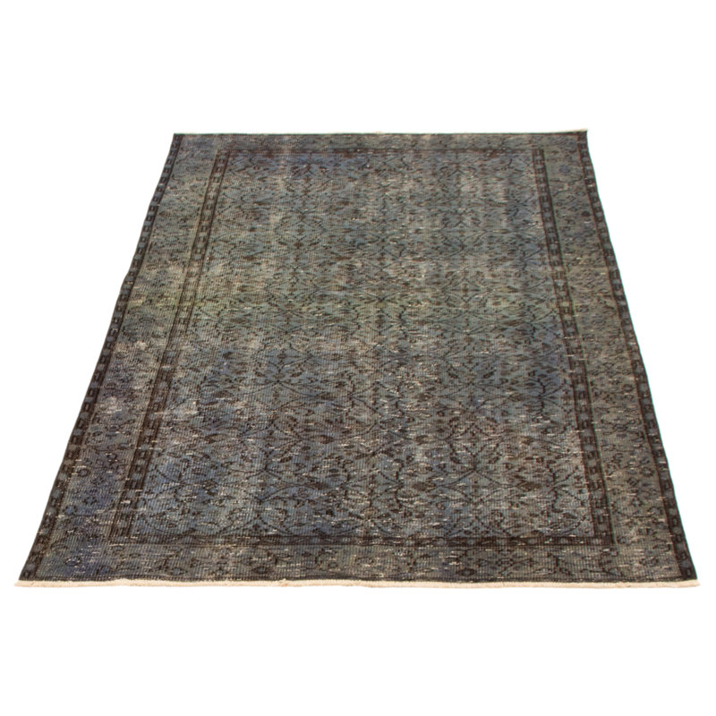 Tapis turquoise à transition de couleur 4 pi 9 po x 7 pi 9 po