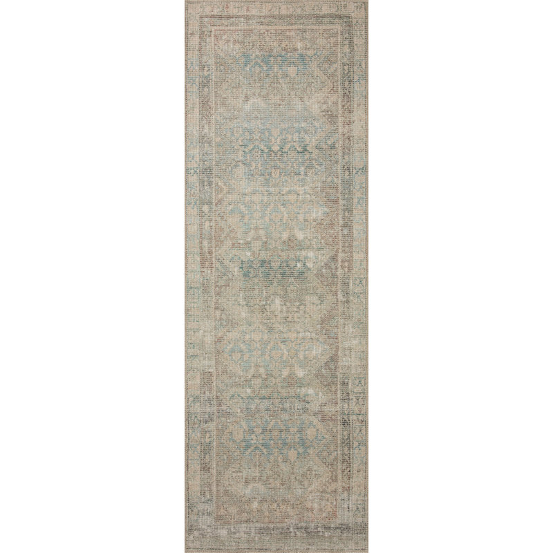 Tapis jade / naturel Angela Rose x Loloi Aubrey, Tapis de couloir 2 pi 6 po x 7 pi 6 po