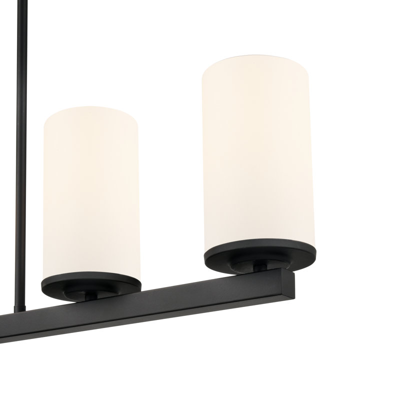 Lustre linéaire à 5 lumières 35 "Verlana - Noir mat, Noir mat