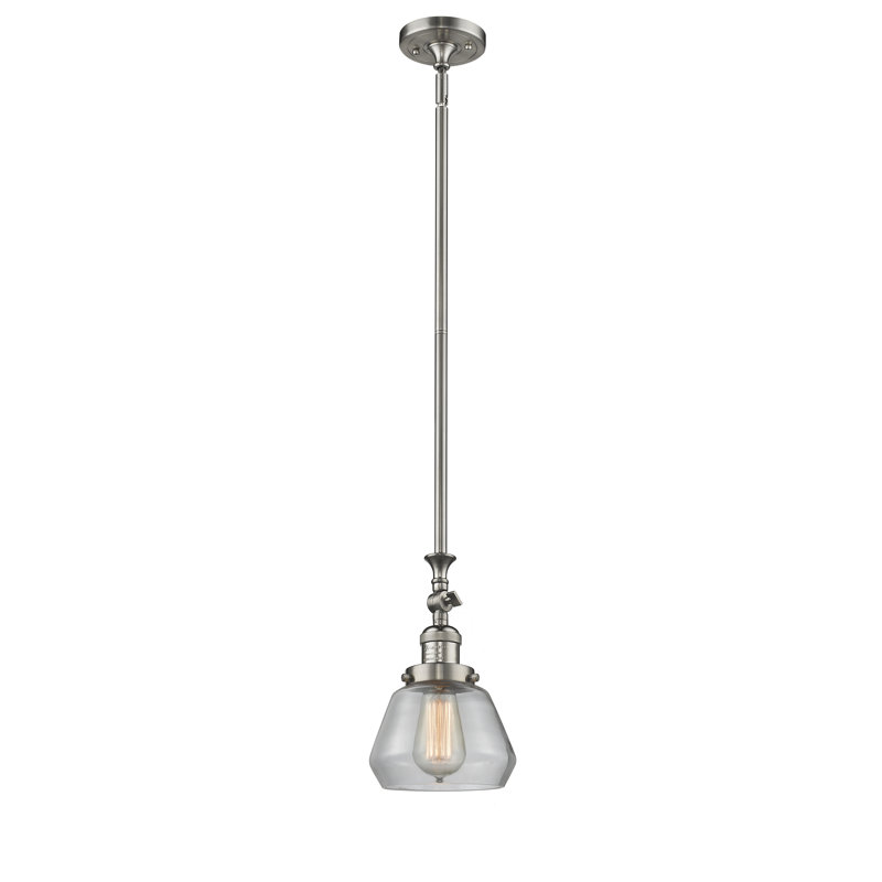 Luminaire suspendu en forme de dôme à 1 lumière Chill, Nickel satiné brossé, Fumée