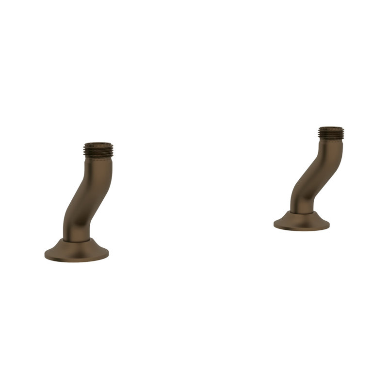 Georgian Era Bridge Kitchen Faucet with Curved Deck Unions, English Bronze