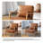 Jyrin 25.8" Wide Mid Century Upholstered Light Brown Faux Leather Solid Wood Accent Chair with an Extra Pillow-710261413-710261410