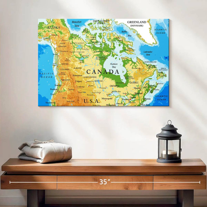 Aliaz Map Of Canada, 26" H x 39" W