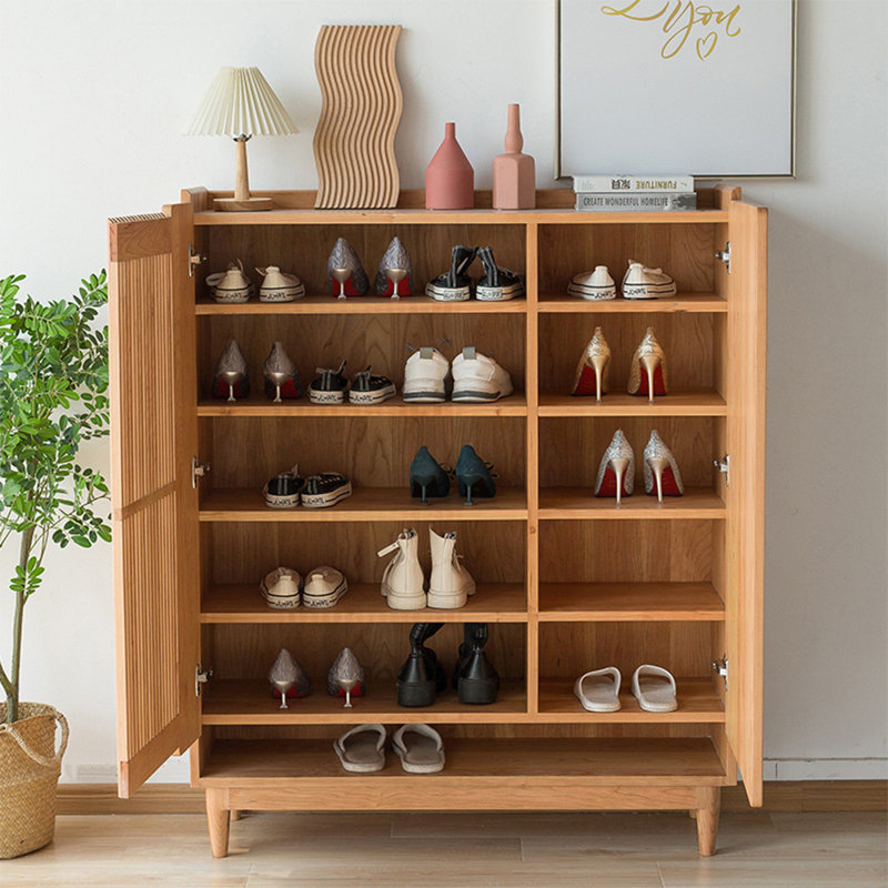Simple Fence Door Shoe Storage Cabinet, 47.24" H x 31.5" W x 14.17" D