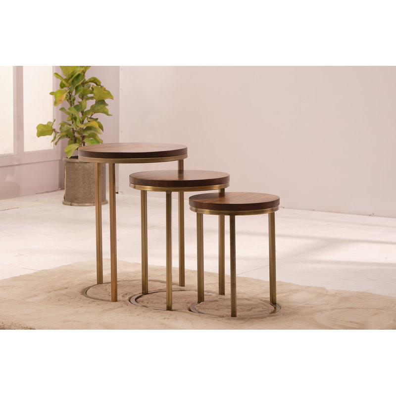 Table gigogne en bois massif Mandal