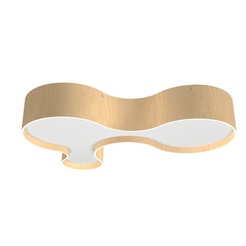 Organic 1 - Light LED Flush Mount, Maple, 7.87" H x 39.37" W x 26.77" D