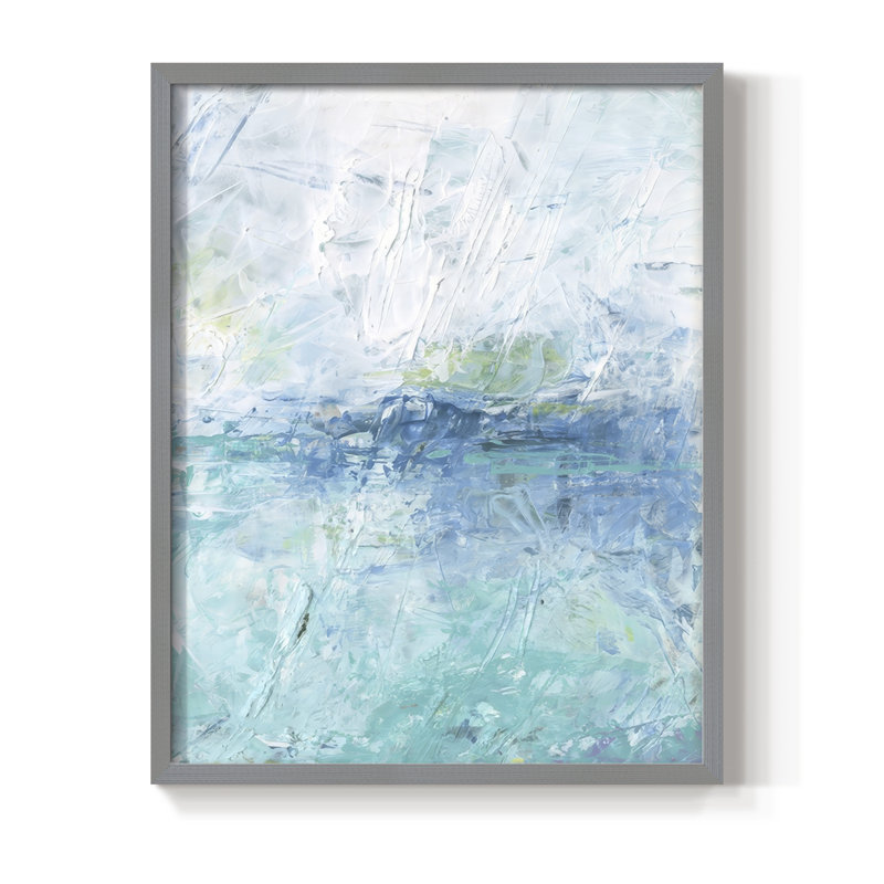 «Misty Mountain Lake II», reproduction encadrée - bois massif, H 11 po x l 9 po, Gris