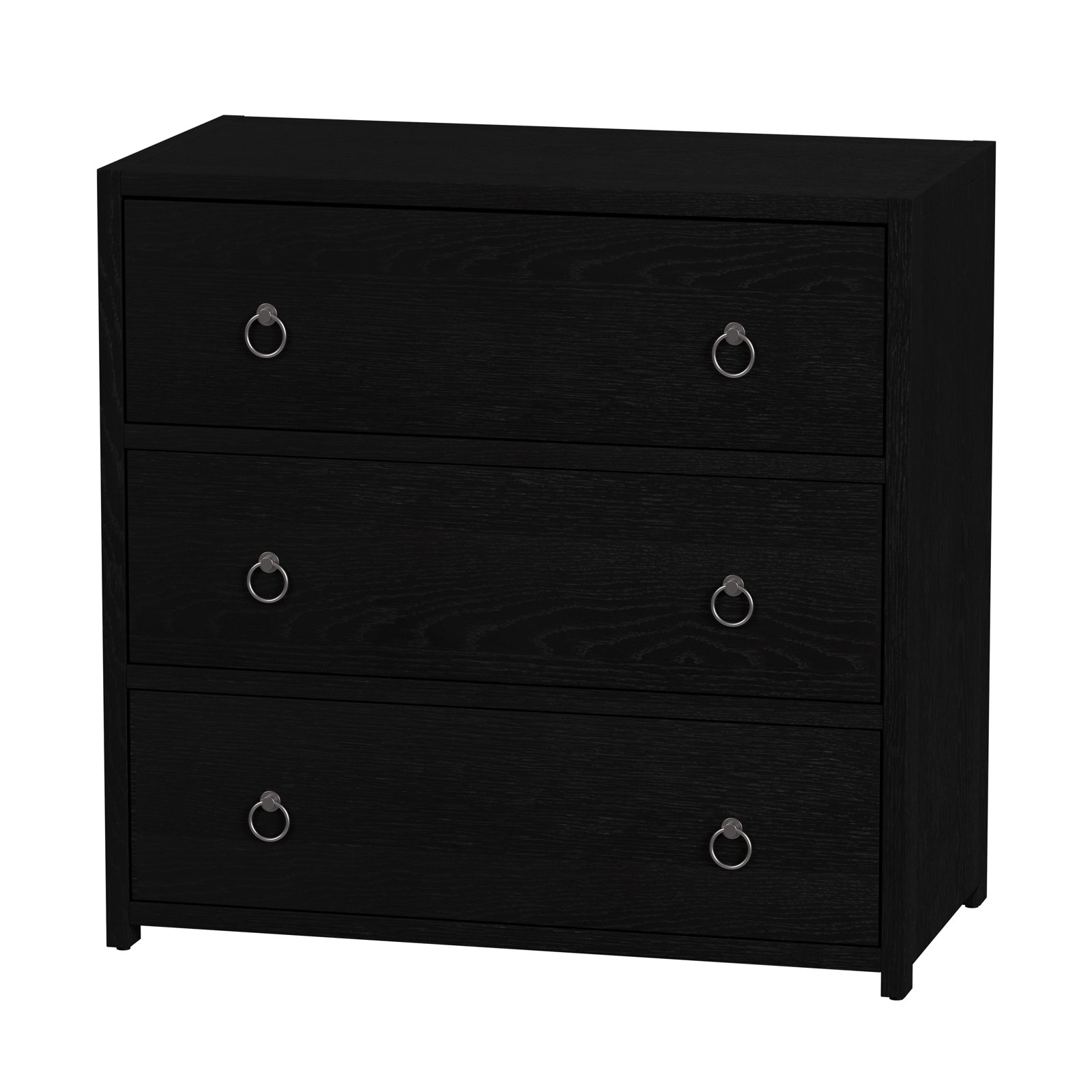 Elin 34" W 3-Drawer Dresser, Black