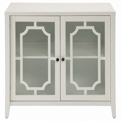 Console blanche avec 2 portes