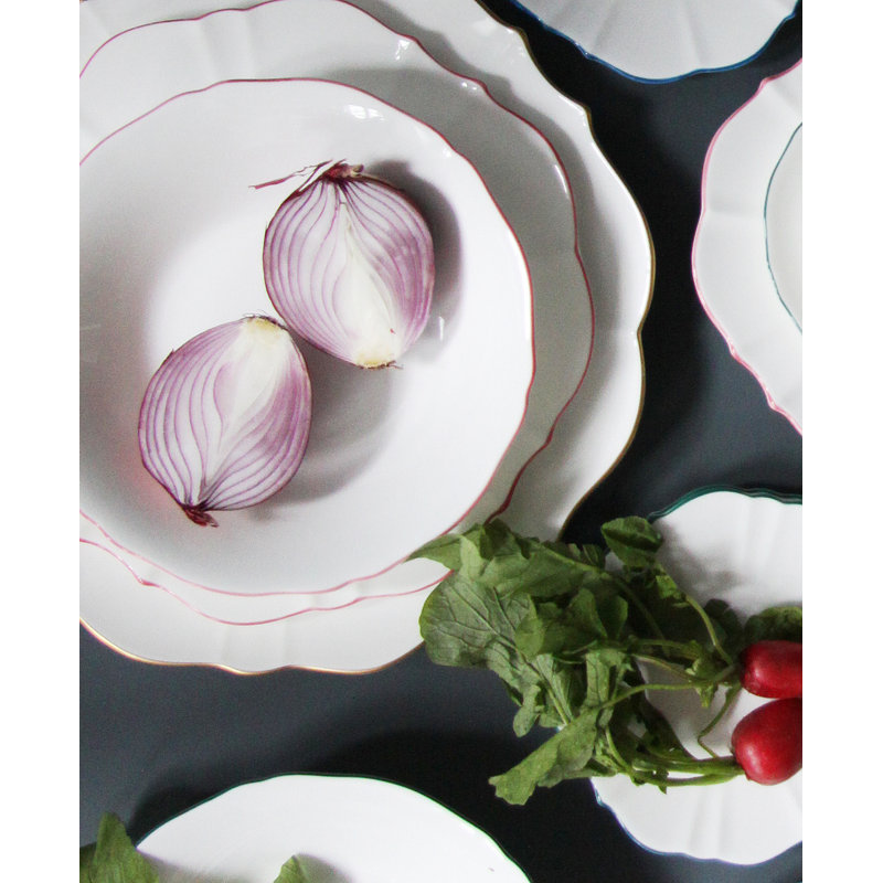 Amelie Bone China Dining Bowl, Roseate/White