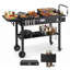Chariot de barbecue extérieur pour plaque chauffante Blackstone avec plateau de table de 31 po x 17 po, plateau latéral
