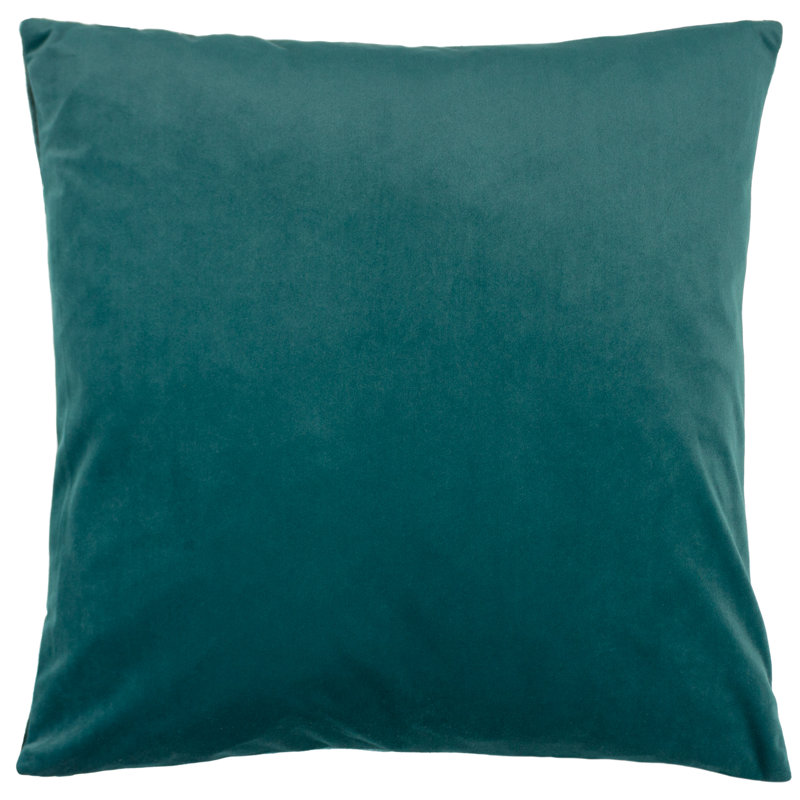 Evoke Geometric Square Throw Cushion, Feather, Teal
