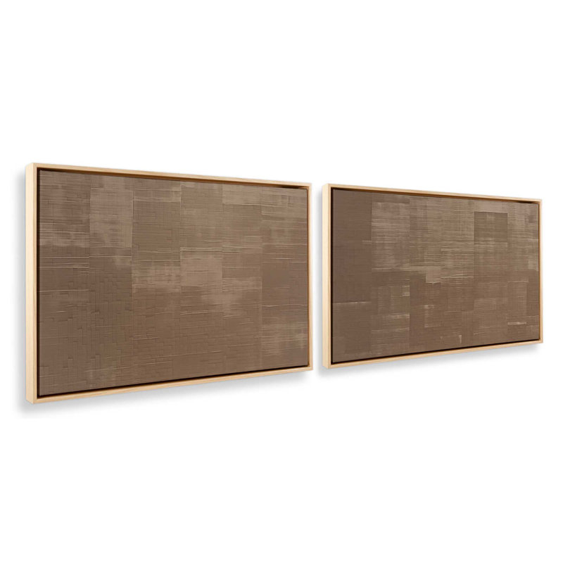 Sienna carrés ensemble de 2 impressions sur toile dans un cadre,, H 8,75 po x l 25,5 po x P 1,75 po