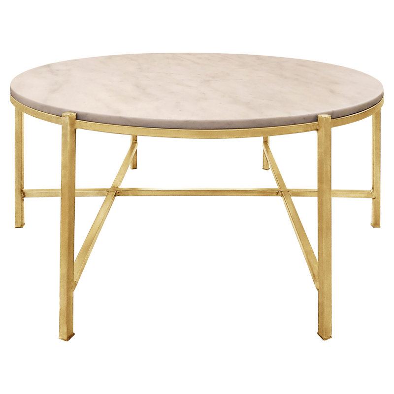 Table basse William, Feuille d’or, Carrera Marble