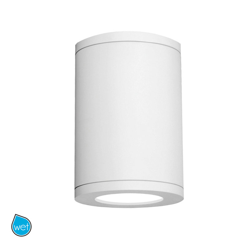 Tube 1 - Light Shaded Cylinder Flush Mount, White, 46, 11.75" H x 7.87" W x 7.87" D