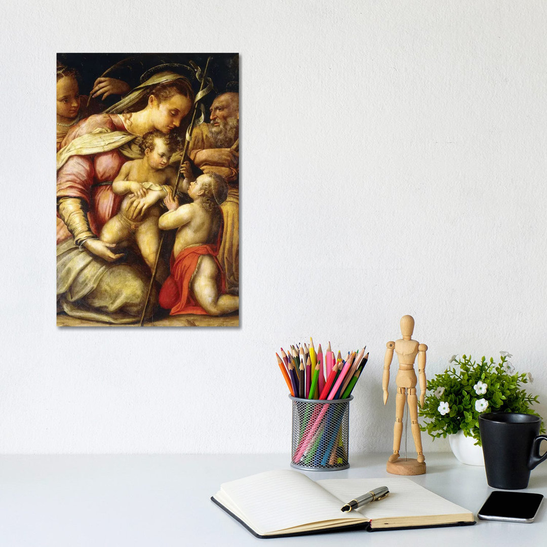 The Holy Family With The Infant Saint John The Baptist And Saint Catherine by Lavinia Fontana - Wrapped Canvas Painting