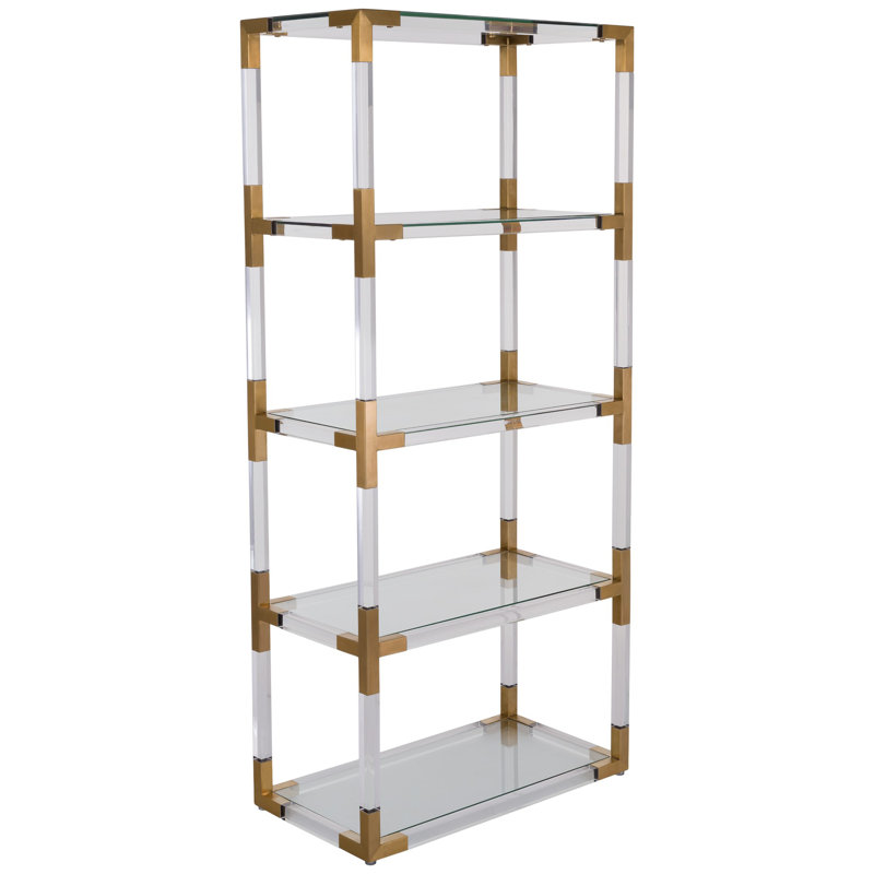 Étagère à livres H 66 "x l 30" Foulkes, Transparent / laiton bronze