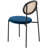 Modern Velvet Dining Side Chair with Rattan Back and Black Metal Legs for Kitchen or Dining Room-1352617813