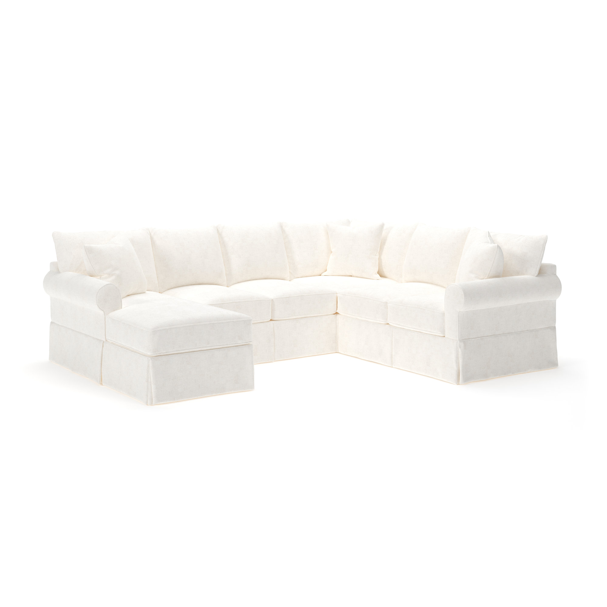Amari Upholstered U-Sectional, Bevin Natural Linen Blend, Left Hand Facing