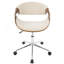 Chaise de bureau en noyer et crème