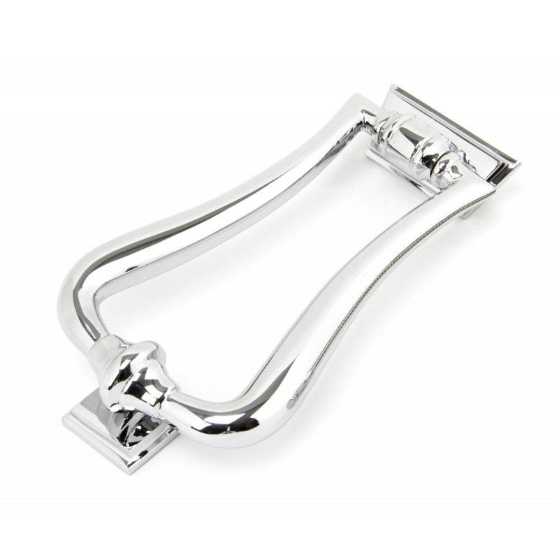 Art Deco Slimline Door Knocker, Polished Chrome