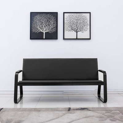 Waiting Room Chair With Armrest PU Leather Office Furniture Bench