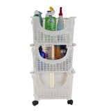 Mind Reader Plastic Storage Cart, Kitchen Storage, Rolling, Toy Storage, Laundry, Kitchen, 14.75"L x 11"W x 28.25"H